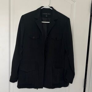 Josephine Chaus Black 100% Silk Blazer Size 6 RN51323